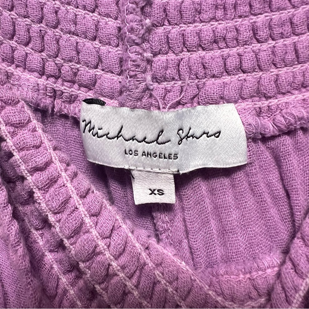 Michael Stars Wide Leg Gauze 100% Cotton Pants Purple Lilac Violet Comfy Sz XS - Picture 3 of 4